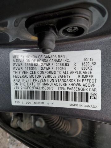 Photo 11 VIN: 2HGFC2F8XLH503076 - HONDA CIVIC 