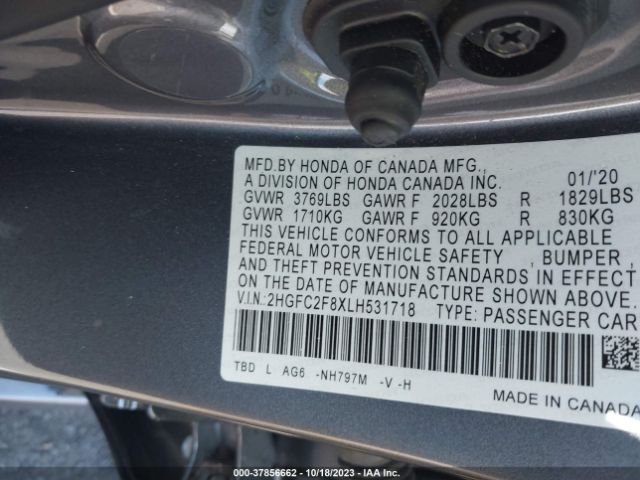 Photo 8 VIN: 2HGFC2F8XLH531718 - HONDA CIVIC 