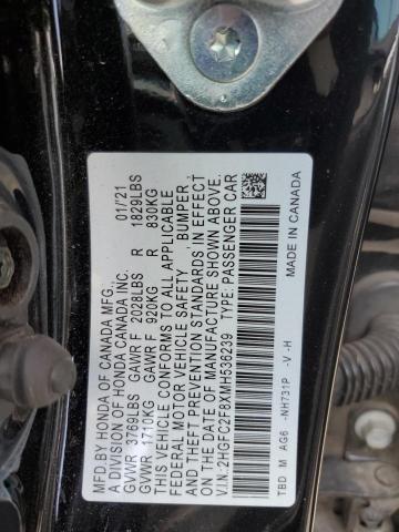 Photo 11 VIN: 2HGFC2F8XMH536239 - HONDA CIVIC SPOR 