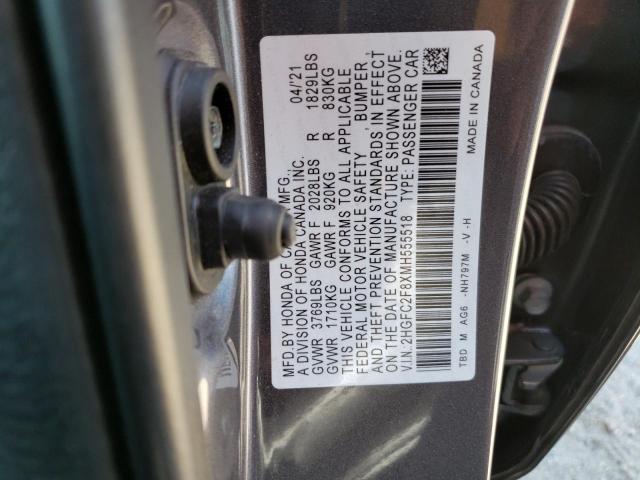 Photo 11 VIN: 2HGFC2F8XMH555518 - HONDA CIVIC SPOR 