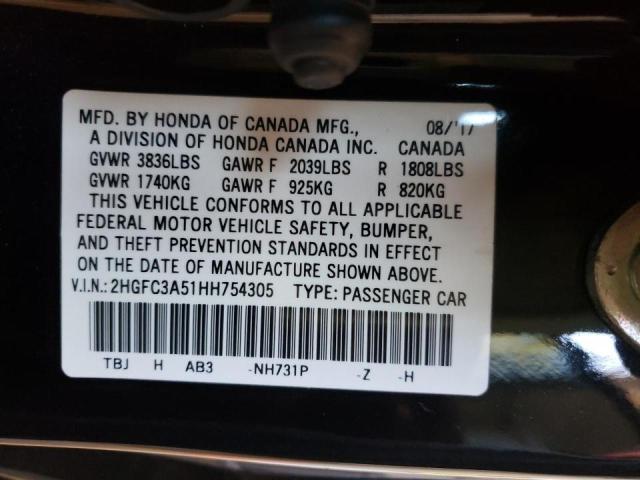 Photo 9 VIN: 2HGFC3A51HH754305 - HONDA CIVIC SI 