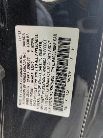 Photo 12 VIN: 2HGFC3A51KH750830 - HONDA CIVIC 