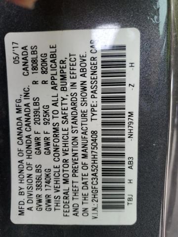 Photo 12 VIN: 2HGFC3A52HH750408 - HONDA CIVIC SI 