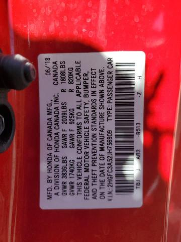 Photo 11 VIN: 2HGFC3A52JH756909 - HONDA CIVIC SI 