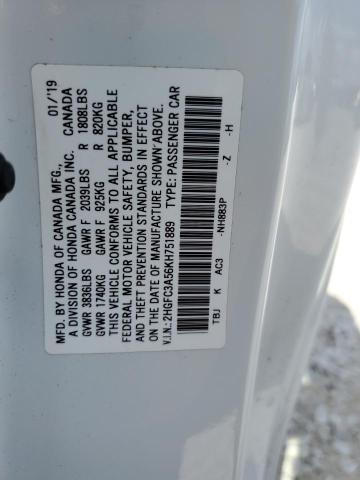 Photo 12 VIN: 2HGFC3A56KH751889 - HONDA CIVIC SI 