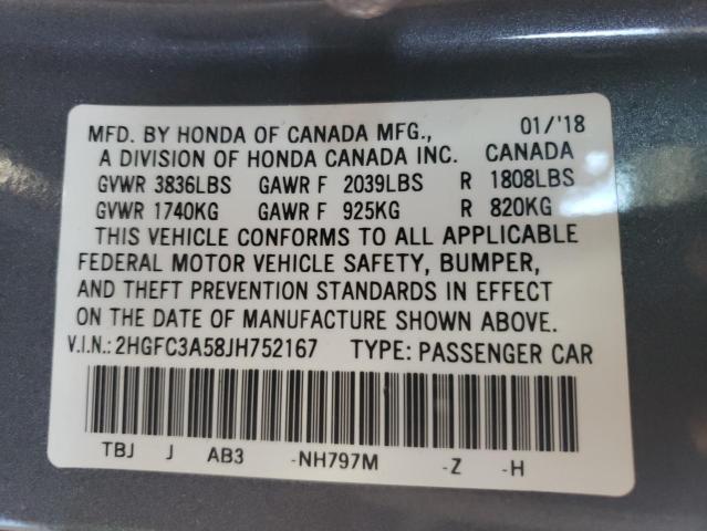 Photo 12 VIN: 2HGFC3A58JH752167 - HONDA CIVIC 