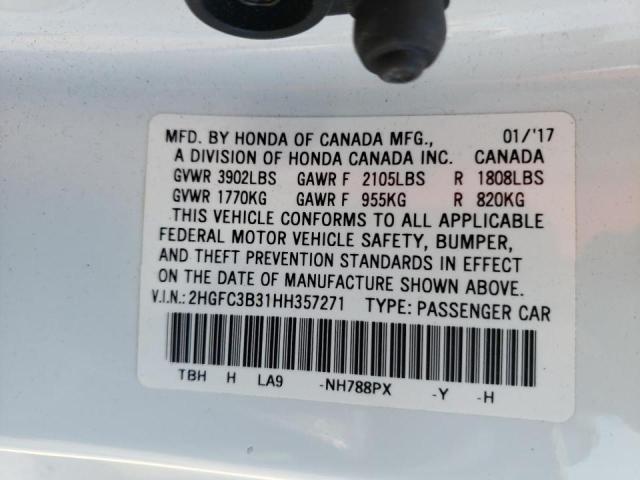 Photo 11 VIN: 2HGFC3B31HH357271 - HONDA CIVIC EX 