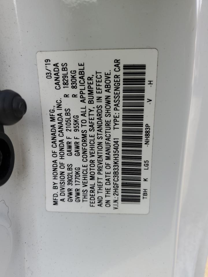 Photo 11 VIN: 2HGFC3B33KH354041 - HONDA CIVIC 