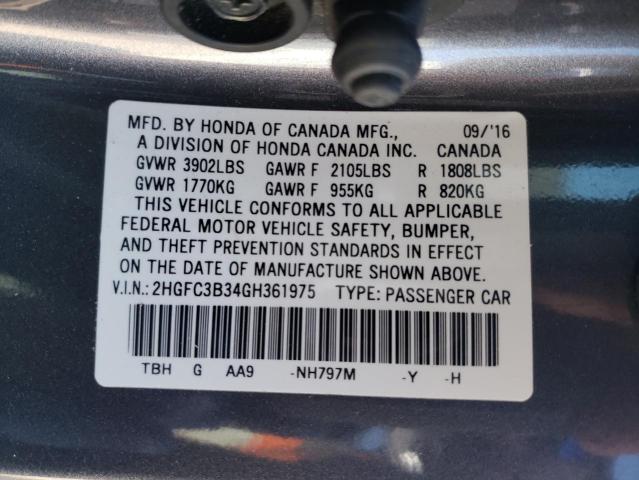 Photo 12 VIN: 2HGFC3B34GH361975 - HONDA CIVIC EX 