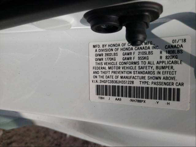 Photo 9 VIN: 2HGFC3B36JH351228 - HONDA CIVIC EX 