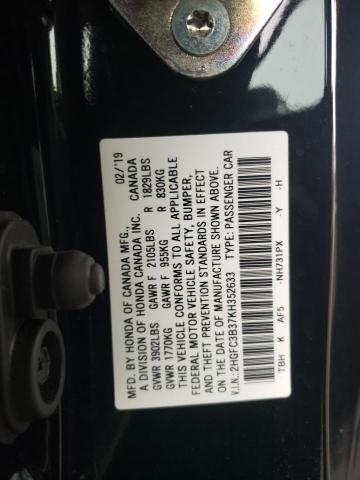 Photo 11 VIN: 2HGFC3B37KH352633 - HONDA CIVIC EX 