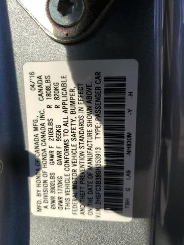 Photo 11 VIN: 2HGFC3B38GH353913 - HONDA CIVIC EX 