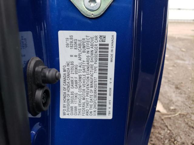 Photo 12 VIN: 2HGFC3B38KH357517 - HONDA CIVIC 