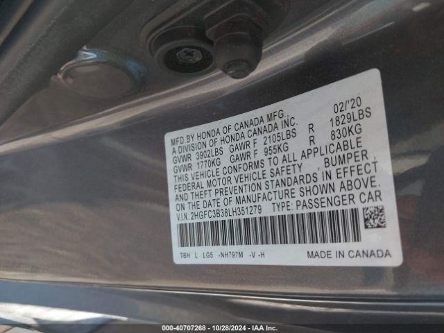 Photo 8 VIN: 2HGFC3B38LH351279 - HONDA CIVIC 