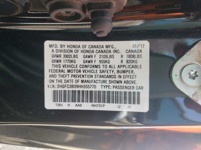 Photo 9 VIN: 2HGFC3B39HH355770 - HONDA CIVIC EX 