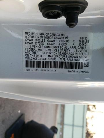 Photo 12 VIN: 2HGFC3B39LH351677 - HONDA CIVIC 