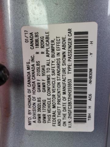 Photo 11 VIN: 2HGFC3B72HH355953 - HONDA CIVIC EXL 