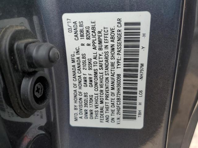 Photo 11 VIN: 2HGFC3B72HH360098 - HONDA CIVIC EXL 