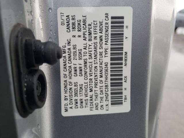 Photo 12 VIN: 2HGFC3B77HH356340 - HONDA CIVIC EXL 