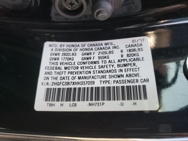 Photo 9 VIN: 2HGFC3B7XHH357059 - HONDA CIVIC EXL 