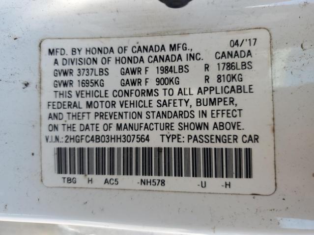 Photo 11 VIN: 2HGFC4B03HH307564 - HONDA CIVIC LX 