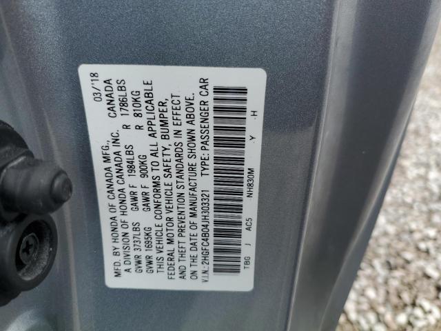 Photo 11 VIN: 2HGFC4B04JH303321 - HONDA CIVIC LX 