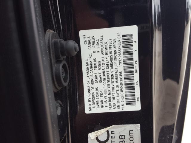 Photo 9 VIN: 2HGFC4B04JH303495 - HONDA CIVIC LX 