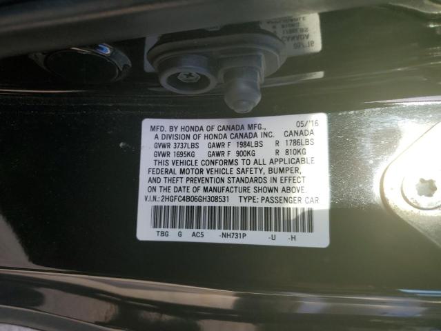 Photo 11 VIN: 2HGFC4B06GH308531 - HONDA CIVIC LX 