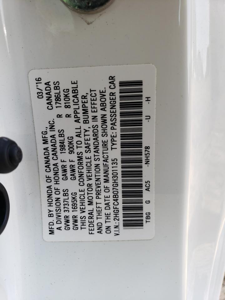 Photo 11 VIN: 2HGFC4B07GH301135 - HONDA CIVIC 