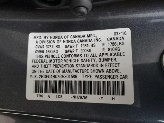 Photo 11 VIN: 2HGFC4B07GH301586 - HONDA CIVIC 