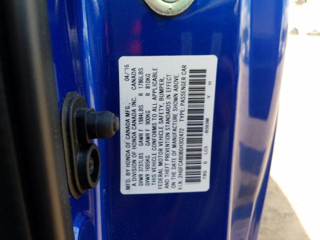 Photo 9 VIN: 2HGFC4B08GH302472 - HONDA CIVIC LX 