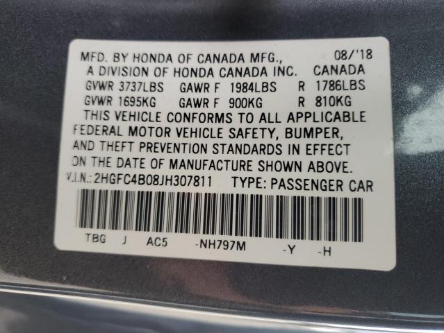 Photo 11 VIN: 2HGFC4B08JH307811 - HONDA CIVIC LX 