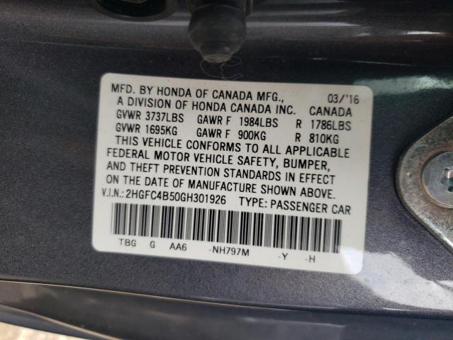 Photo 12 VIN: 2HGFC4B50GH301926 - HONDA CIVIC 