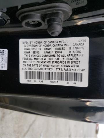 Photo 9 VIN: 2HGFC4B53HH303803 - HONDA CIVIC LX 