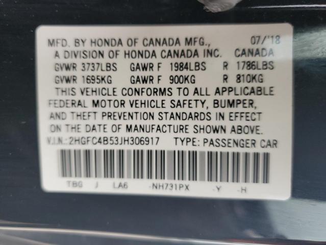 Photo 11 VIN: 2HGFC4B53JH306917 - HONDA CIVIC LX 