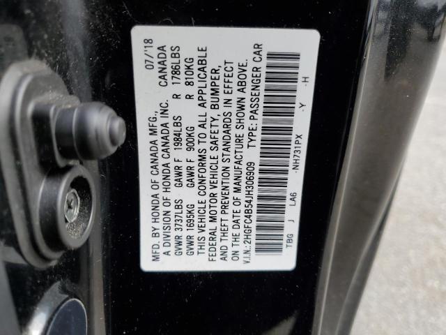 Photo 11 VIN: 2HGFC4B54JH306909 - HONDA CIVIC LX 