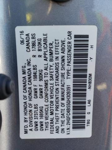 Photo 11 VIN: 2HGFC4B55GH309391 - HONDA CIVIC 