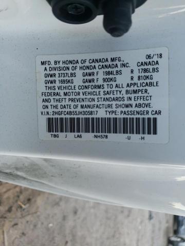 Photo 11 VIN: 2HGFC4B55JH305817 - HONDA CIVIC 