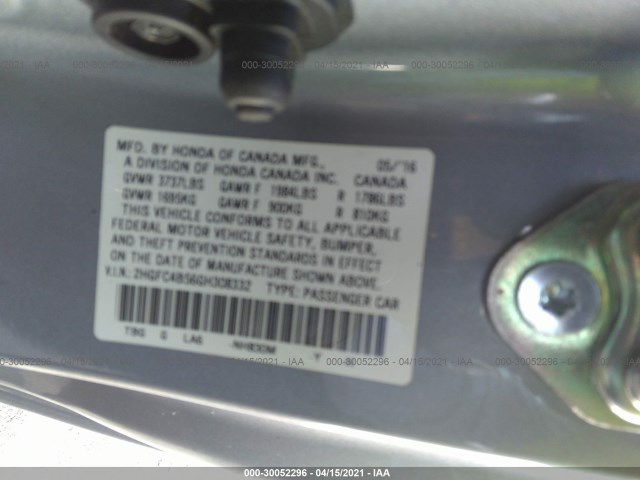 Photo 8 VIN: 2HGFC4B56GH308332 - HONDA CIVIC COUPE 