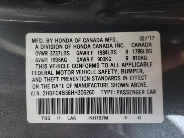 Photo 9 VIN: 2HGFC4B56HH306260 - HONDA CIVIC LX 