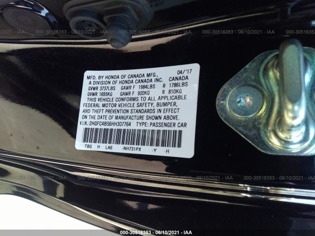 Photo 8 VIN: 2HGFC4B56HH307764 - HONDA CIVIC COUPE 