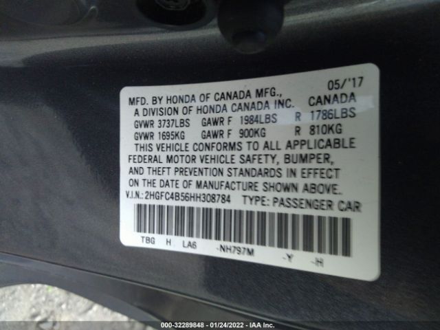 Photo 8 VIN: 2HGFC4B56HH308784 - HONDA CIVIC COUPE 