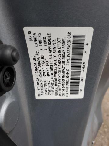 Photo 11 VIN: 2HGFC4B57JH308489 - HONDA CIVIC LX 