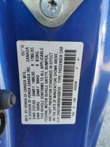 Photo 12 VIN: 2HGFC4B59GH306705 - HONDA CIVIC LX 