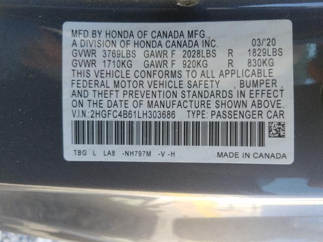 Photo 9 VIN: 2HGFC4B61LH303686 - HONDA CIVIC 