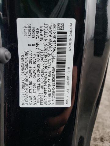 Photo 11 VIN: 2HGFC4B62KH308006 - HONDA CIVIC LX 