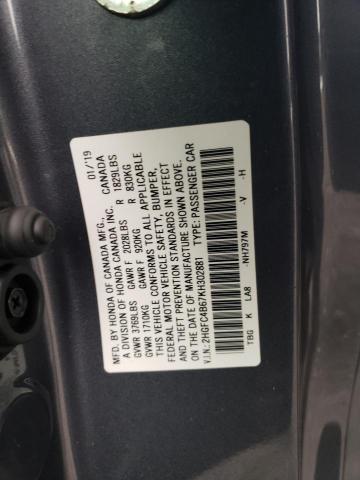 Photo 11 VIN: 2HGFC4B67KH302881 - HONDA CIVIC LX 