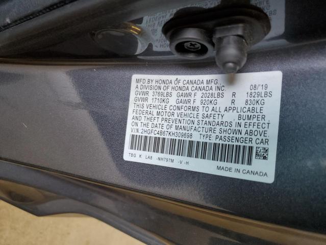 Photo 11 VIN: 2HGFC4B67KH309698 - HONDA CIVIC 