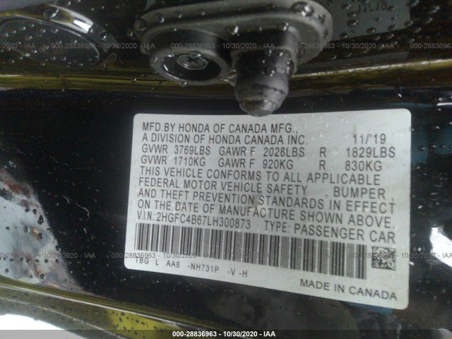 Photo 8 VIN: 2HGFC4B67LH300873 - HONDA CIVIC 