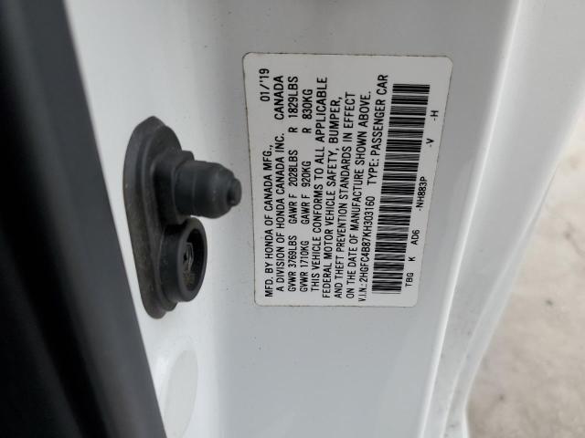 Photo 11 VIN: 2HGFC4B87KH303160 - HONDA CIVIC 